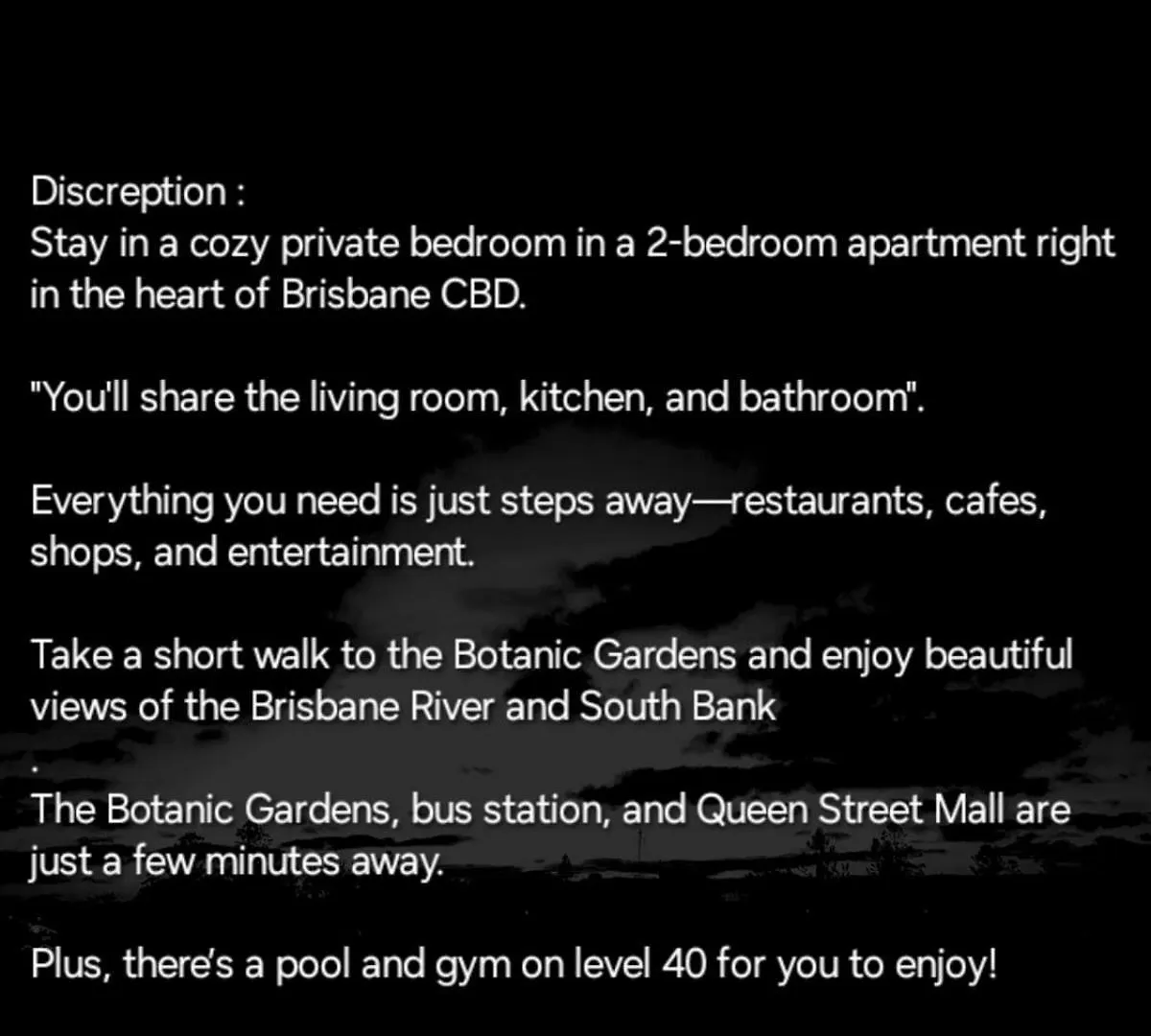 Homestay Private Room In Shared Apartment In Brisbane City Australia